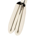 White Pebbled Leather Turn Lock Shoulder Bag