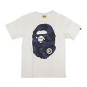 Bape Camo Logo Short Sleeve T-Shirt - White/Blue
