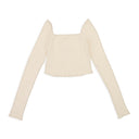 SQUARE NECK CREAM CROP TOP