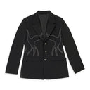 SAQI SINGLE-BREASTED WOOL BLACK SUIT JACKET