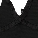 SATIN SMOCKED BLACK TANK TOP