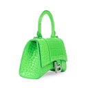 HOURGLASS TOP HANDLE GREEN HANDBAG