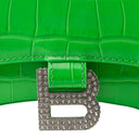 HOURGLASS TOP HANDLE GREEN HANDBAG