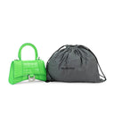 HOURGLASS TOP HANDLE GREEN HANDBAG