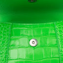 HOURGLASS TOP HANDLE GREEN HANDBAG