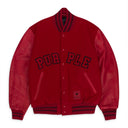CLASSIC WOOL LEATHER RED BOMBERS