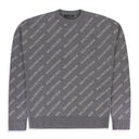 LOGO ALL OVER PRINT GREY/WHITE CREWNECK SWEATERS