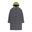 NYLON HOODED WOOL GREY TRENCH COATS