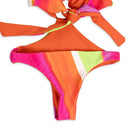 PINK/ORANGE/GREEN ONE-PIECE SWIMSUIT