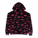 ALL OVER PRINT BLACK, RED HOODIE & SWEATSHIRT