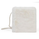 SQUARE MINI FAUX BUNNY WHITE CLUTCH