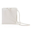 SQUARE MINI FAUX BUNNY WHITE CLUTCH