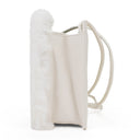 SQUARE MINI FAUX BUNNY WHITE CLUTCH