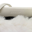 SQUARE MINI FAUX BUNNY WHITE CLUTCH