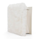 SQUARE MINI FAUX BUNNY WHITE CLUTCH