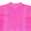 PINK BUBBLEGUM RIB KNIT MOCK SWEATER