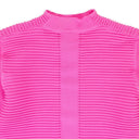 PINK BUBBLEGUM RIB KNIT MOCK SWEATER