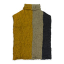 MULTICOLOR SMOCKED LINEN TURTLENECK TANK TOP