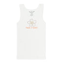 WHITE/PINK HIBISCUS TAKE IT EASY TANK TOP