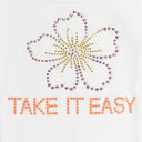 WHITE/PINK HIBISCUS TAKE IT EASY TANK TOP