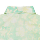 BLUE/WHITE PRINTED AND BLEACHED FLORAL BLOUSE