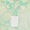 BLUE/WHITE PRINTED AND BLEACHED FLORAL BLOUSE