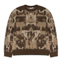 CAMEL JACQUARD CREWNECK SWEATER