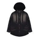 BLACK INSERT HOOD DENIM JACKET