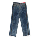 BLUE SIDE ZIP RELAXED JEANS