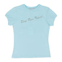 AQUAMARINE EAT SLEEP RAVE GLITTER FITTED T-SHIRT