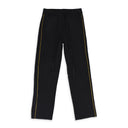 BLACK PIPED TWILL TRACK PANTS