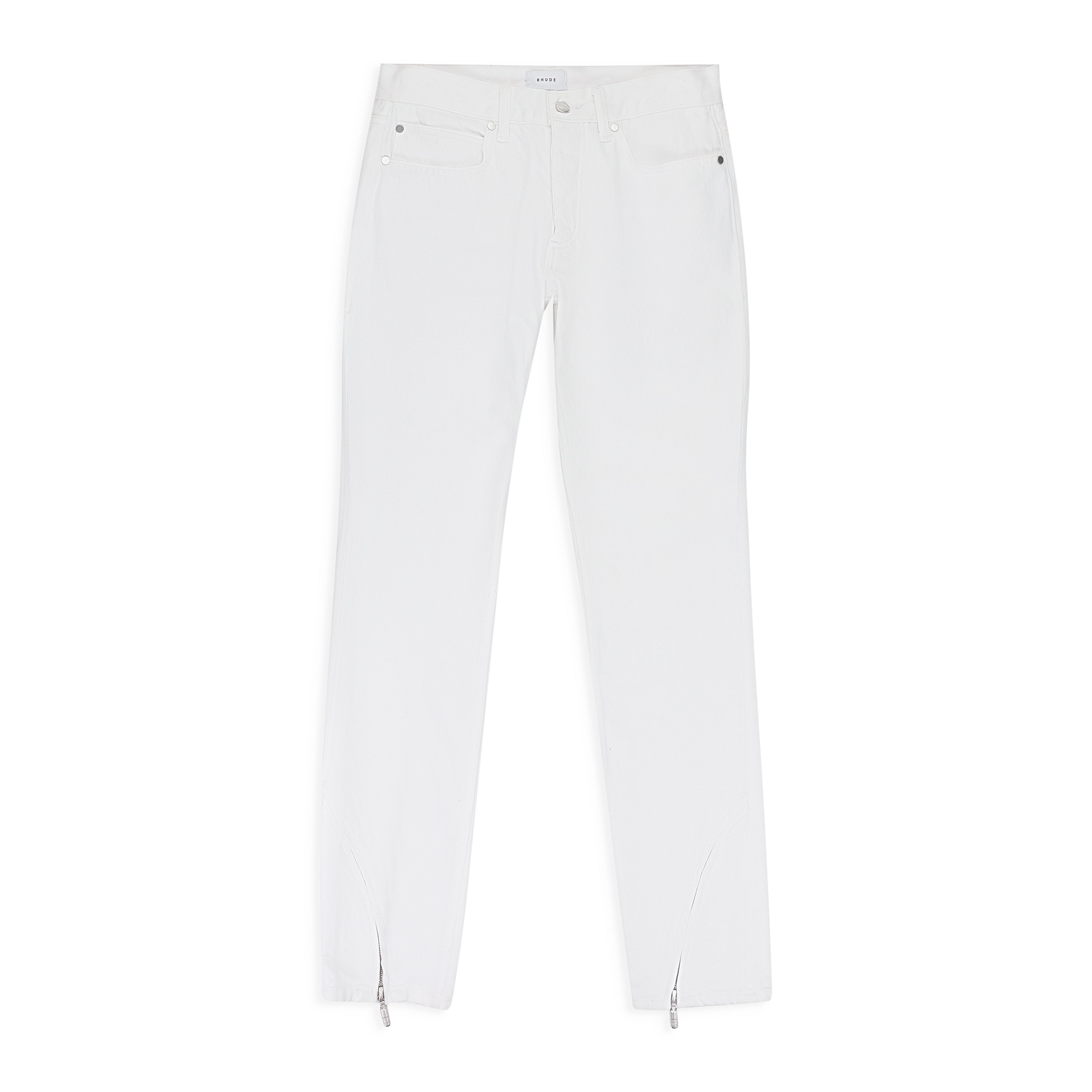 Relaxed White Straight Jeans
