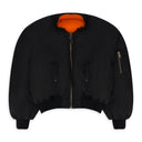 BLACK REVERSIBLE PUFFER BOMBER JACKET