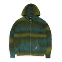 GREEN HYSTERIC GLAMOUR MOHAIR ZIP UP HOODIE