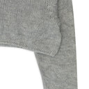 LIGHT GREY OVERSIZE MESH HYBRID TURTLENECK SWEATER