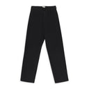 BLACK GARMENT DYED DOUBLE PLEATED TROUSERS