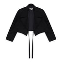 BLACK CROPPED WOOL JACKET