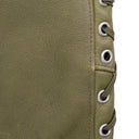 GREEN BONDAGE LEATHER CROP TOP