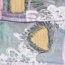 BLUE AFFINITY GRID BANDEAU CROP TOP