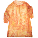 Palomo Marble Print Silk Robe - Orange