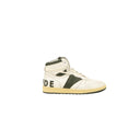 White And Forest Green Rhecess Hi Top Sneakers