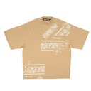 NWT PALM ANGELS Beige Bandana Logo T-Shirt