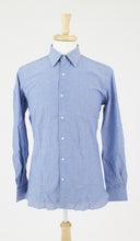 PIN STRIPED COTTON BLUE DRESS SHIRT