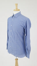 PIN STRIPED COTTON BLUE DRESS SHIRT
