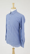 PIN STRIPED COTTON BLUE DRESS SHIRT