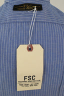 PIN STRIPED COTTON BLUE DRESS SHIRT