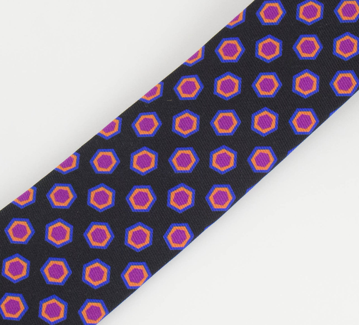 Battisti Napoli Geometric Pattern Neck Tie - Black