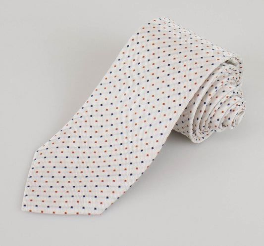 Battisti Napoli Silk Neck Tie - White