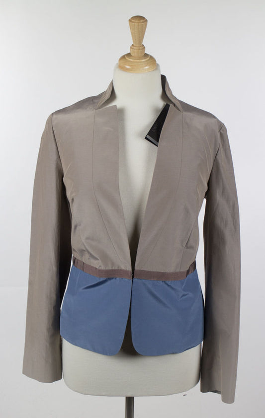 Peserico Women'S Two-Tone Cotton Blend Jacket Blazer - Brown/Blue