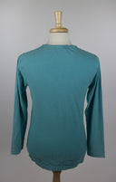 Green 100% Cotton Casual Long Sleeve T Shirt